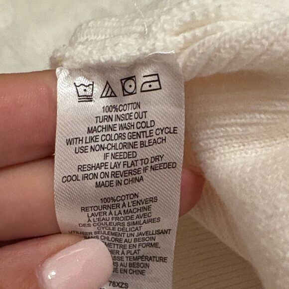 French Connection White Faux Wrap Sweater, XL - Picture 5 of 5